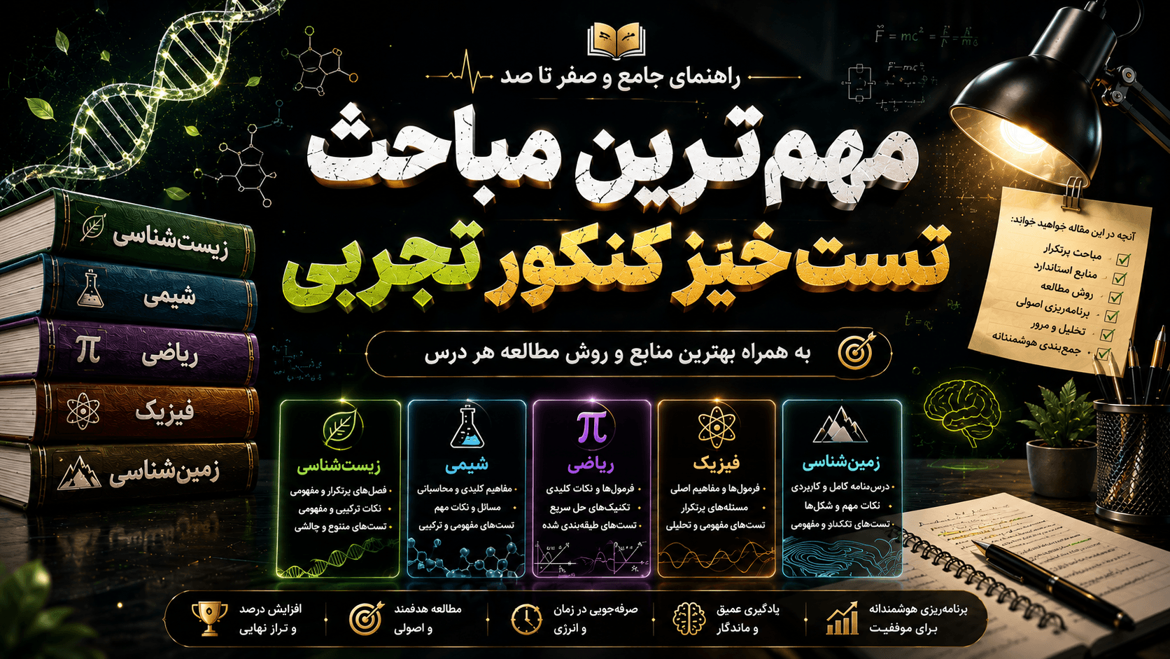 مباحث مهم و دروس رتبه ساز کنکور تجربی 