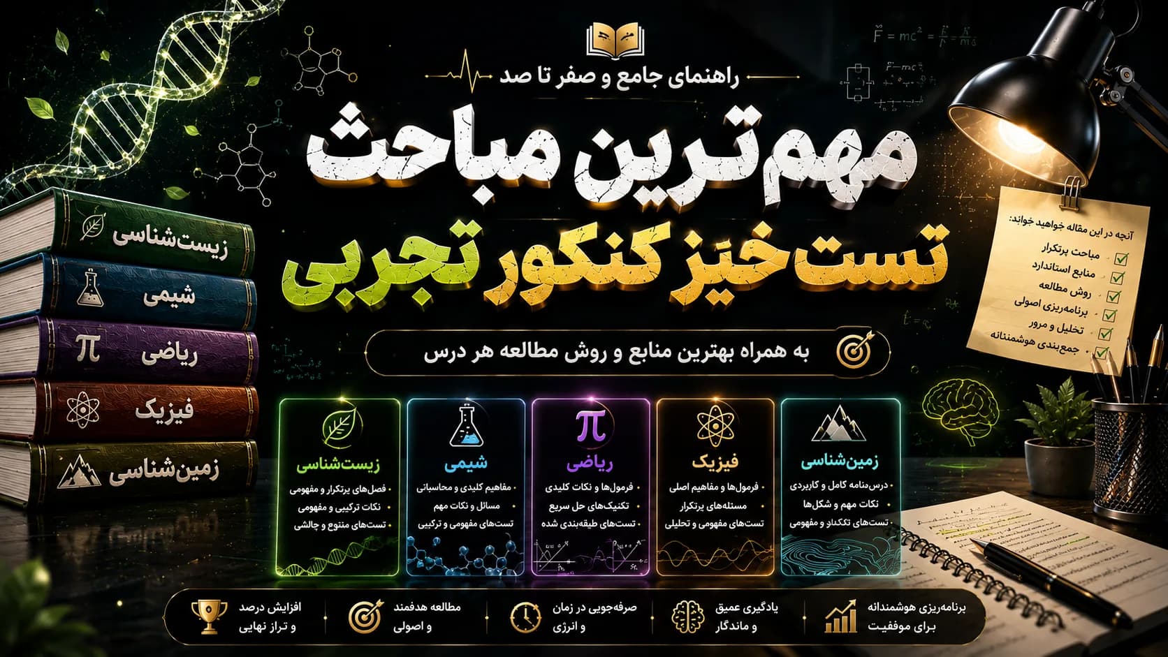 مباحث مهم و دروس رتبه ساز کنکور تجربی 