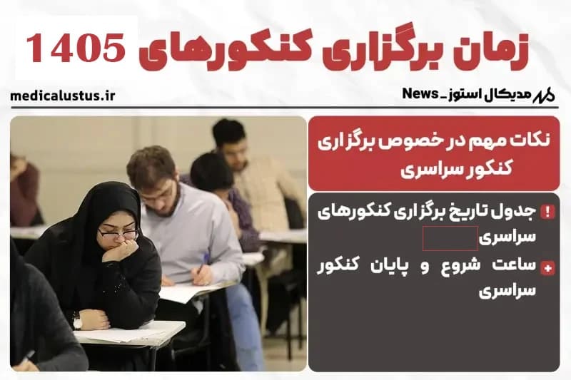 تاریخ برگزاری کنکورهای1405 (اردیبهشت و تیر )
