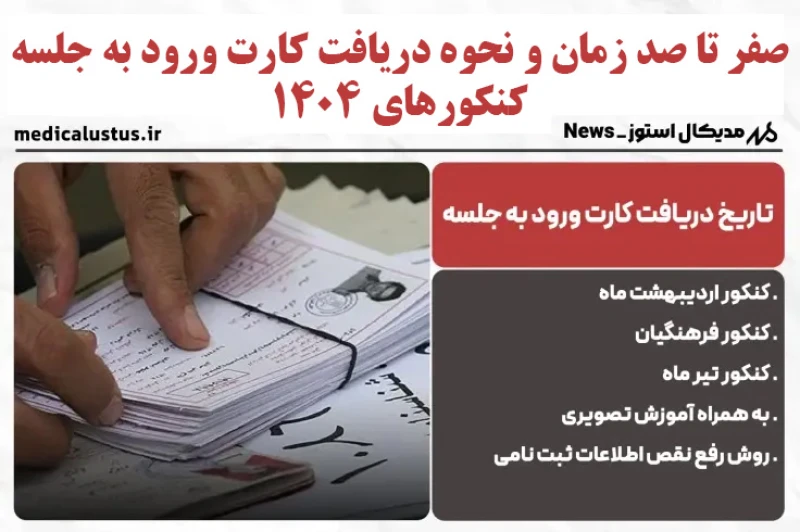 کارت ورود به جلسه کنکورهای اردیبهشت 1404 زمان و نحوه دریافت